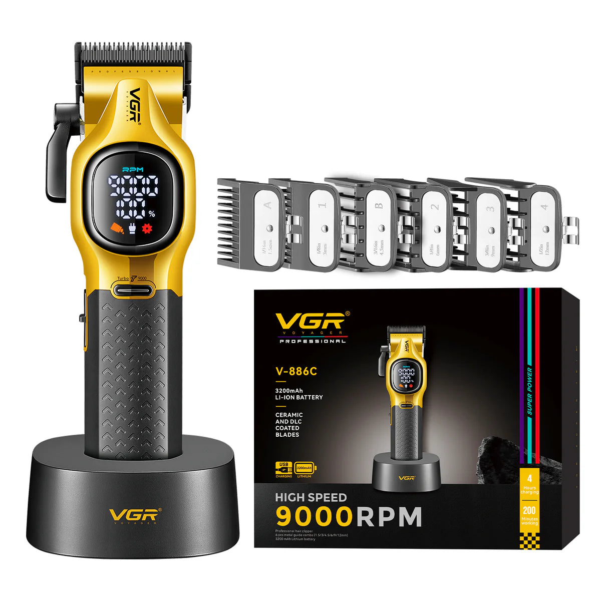 Професионална машинка за подстригване VGR V-886C