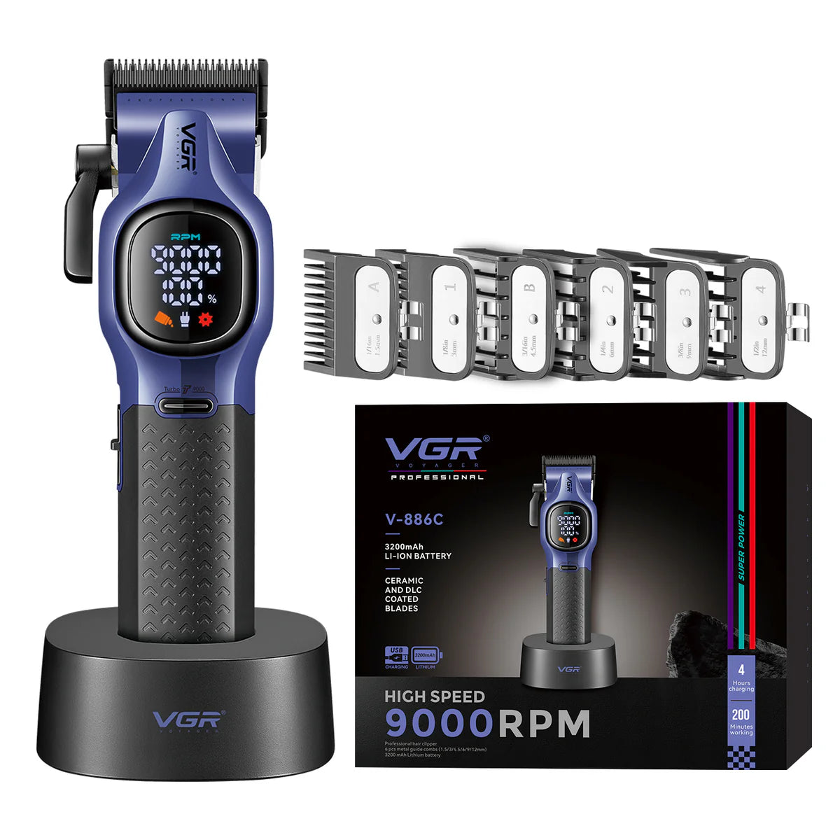 Професионална машинка за подстригване VGR V-886C