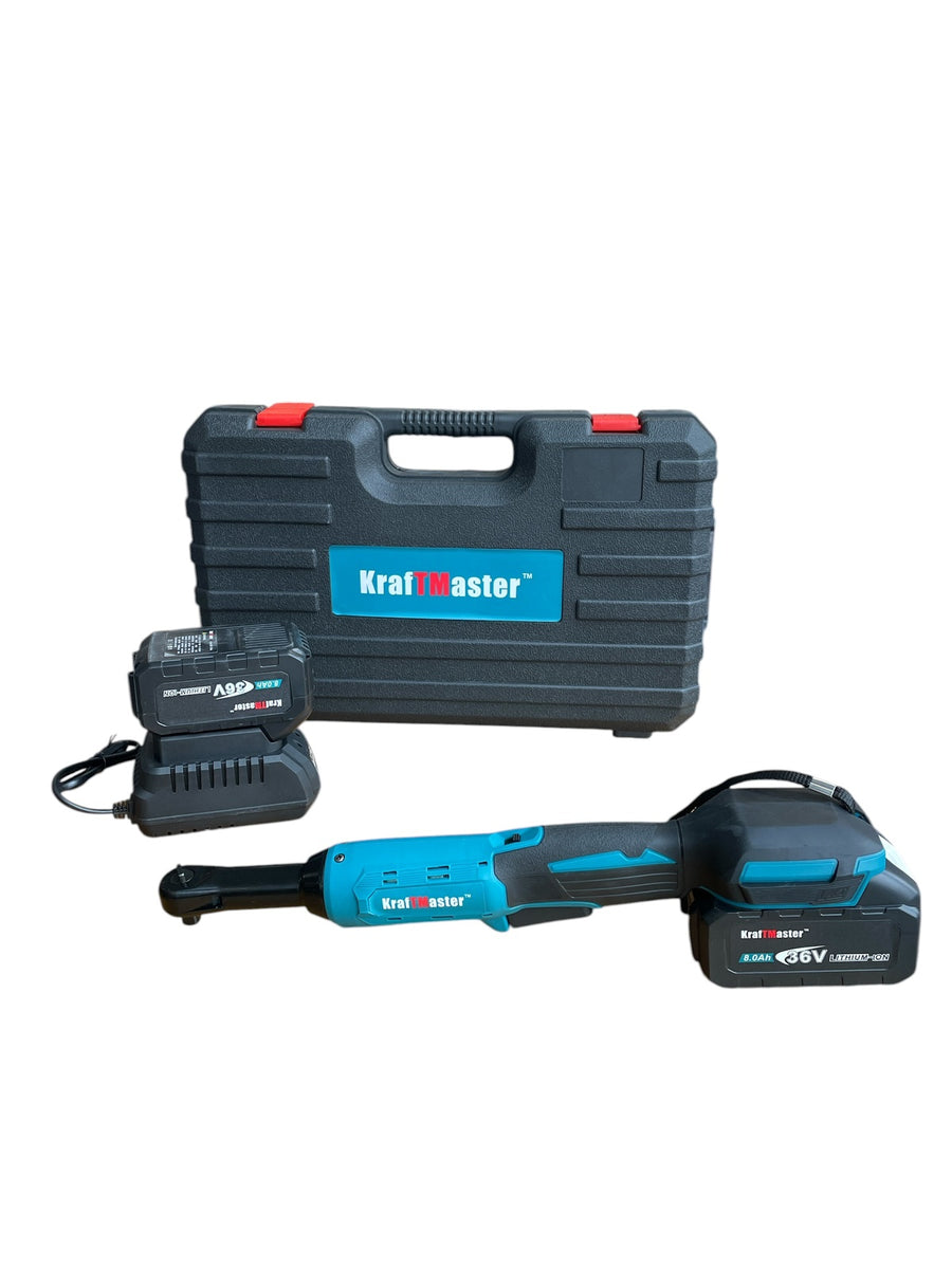 Акумулаторна тресчотка KraftMaster 36V 8Ah - комплект с 2 батерии и зарядно