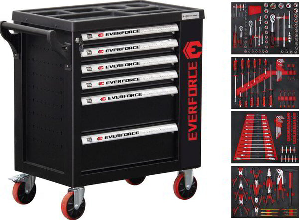 Шкаф с инструменти EverForce с 6 чекмеджета – 4 пълни