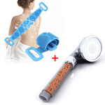 Зареждане на изображението в браузъра на галерията, Промо Комплект : Ексфолираща силиконова гъба за баня за триене на гърба + Турмалинов душ за баня oferti4ka
