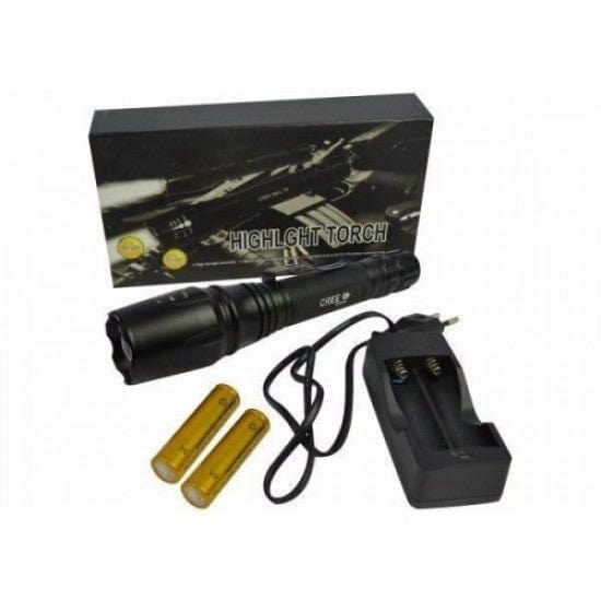 Мощен акумулаторен зомиращ led фенер zoom t6-1000l