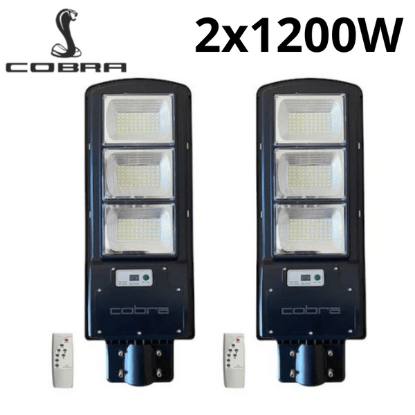 Соларна лампа Cobra Pro 1200W - улична 2бр.
