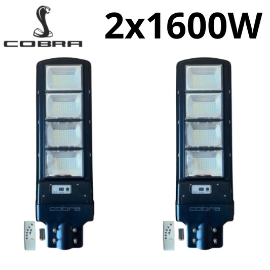 Соларна лампа Cobra Pro 1600W - улична 2бр