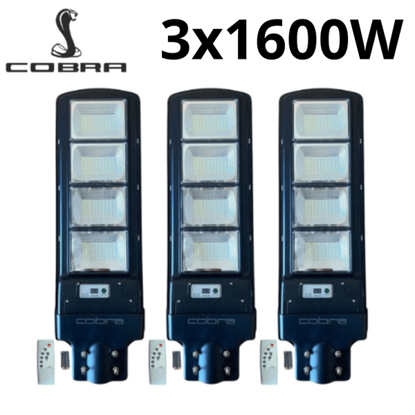 Соларна лампа Cobra Pro 1600W - улична 3бр.