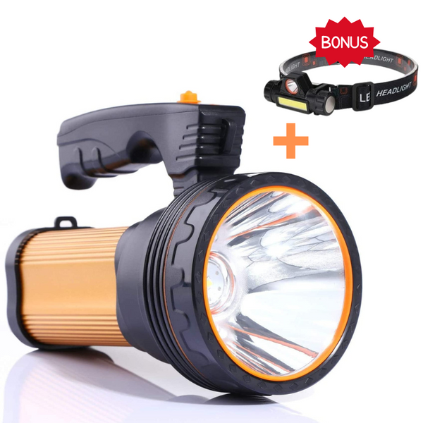 Далекобоен led фенер + челник с две led светлини ang-8101