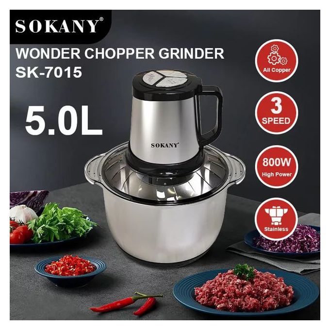 Професионален чопър SOKANY SK-7015, 800 W, 5 литра