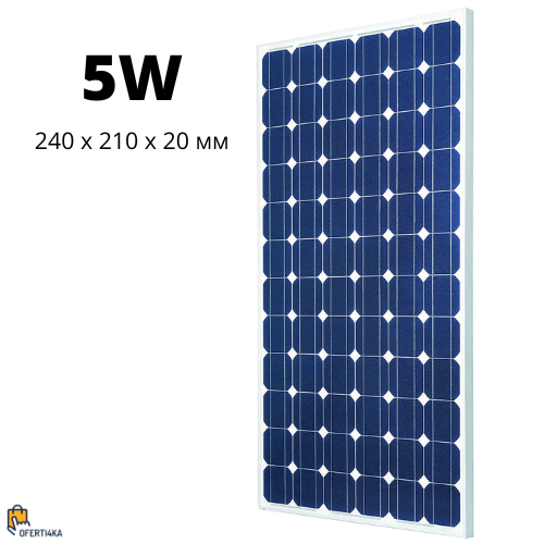 Соларен Панел Solar Charger , Фотоволтаичен , 5W/12V монокристален Oferti4ka.com