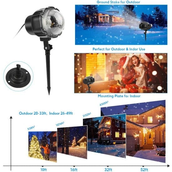 Коледен прожектор лазер със снежинки snow flower lamp oem - Oferti4ka.com