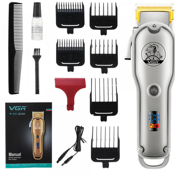 Професионален тример VGR V-650 с USB зареждане и 6 различни приставки