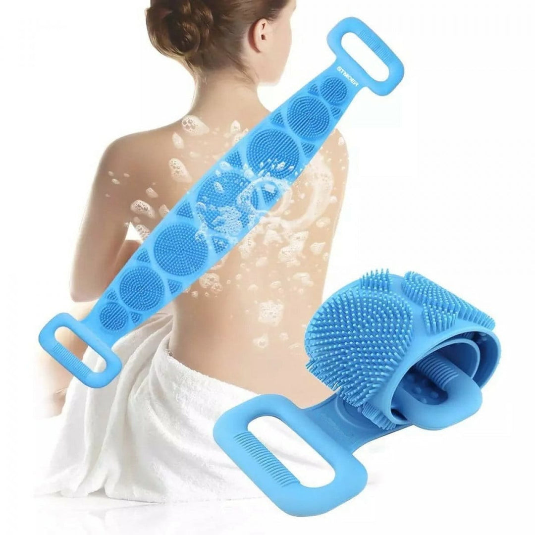 Промо Комплект : Ексфолираща силиконова гъба за баня за триене на гърба + Турмалинов душ за баня oferti4ka