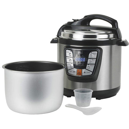 Oferti4ka.com Мултикукър Silver  Crest, готвене под налягане, 6 литра, 8 програми, отложен старт, неръждаема стомана, 1000 W, Инокс