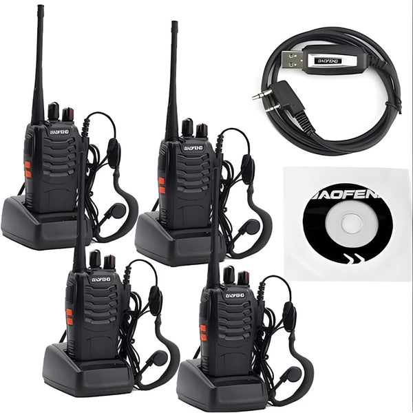 Комплект 4 бр. Радиостанция baofeng talkie bf-888s, uhf 400-470mhz, 16ch