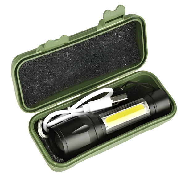 Led джобен фенер с 3 режима , презареждаем, с usb кабел