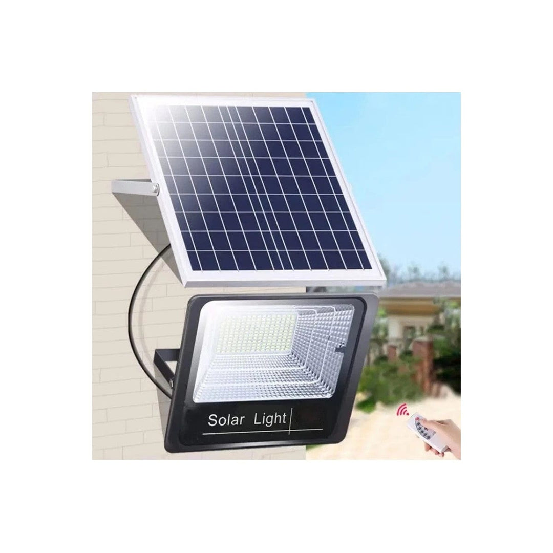 Мощен соларен прожектор , 200W, 224 LED, 15W 35x35 см панел и дистанционно управление с множество функции Oferti4ka.com