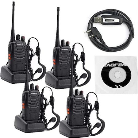 Комплект 4 бр. Радиостанция baofeng talkie bf-888s, uhf 400-470mhz, 16ch