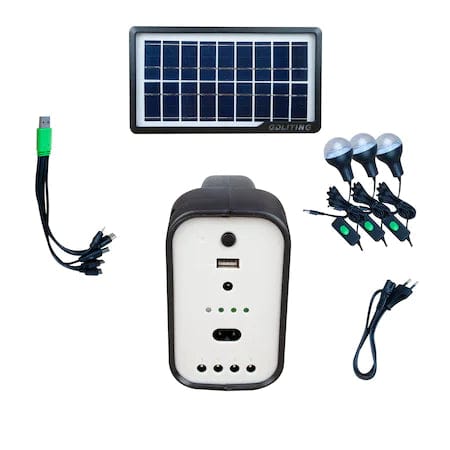 Комплект соларна система, фенер, 3 led крушки, соларен панел, акумулаторна батерия - Oferti4ka.com