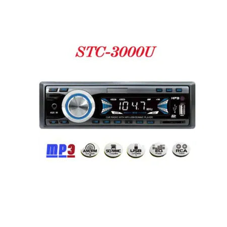Радио MP3 плеър за кола STC-3000U, 1 DIN с USB, MP3, SD