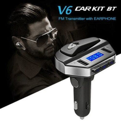 Трансмитер за кола V6 с handsfree слушалка, Bluetooth и USB Oferti4ka.com